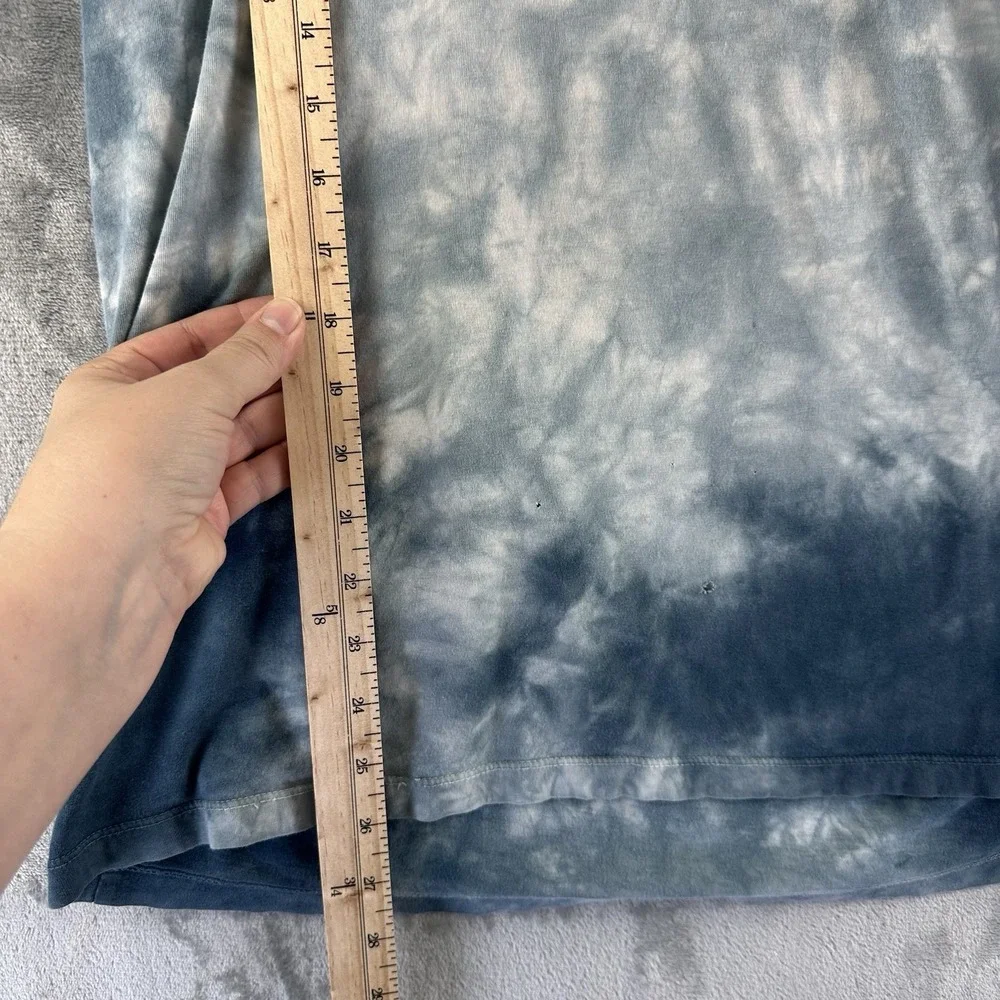 True Religion T-Shirt Men's L Ocean Waves Blue Tie Dye Buddha Short Sleeve